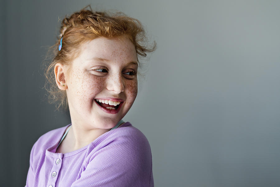 Cute and expressive preteen girl with redhead portrait. #4 Photograph by Martinedoucet