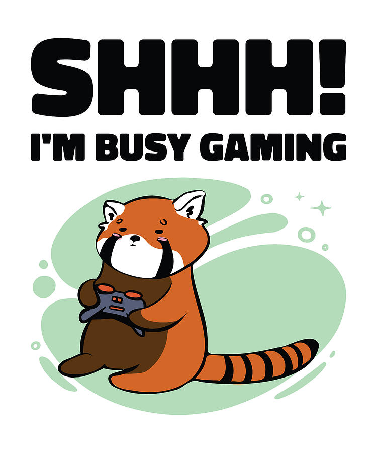 Cute Animal Gaming Red Panda Wildlife Gaming Fan Digital Art by Toms ...