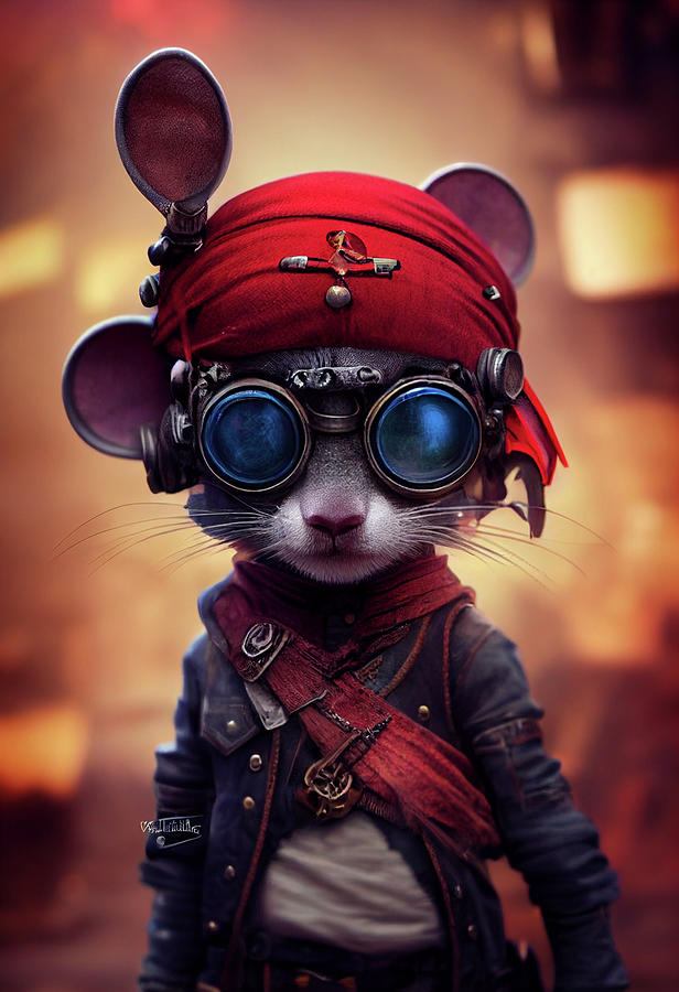 Cute Mouse Dressed as a Pirate Digital Art by AJ Etheridge - Fine Art ...