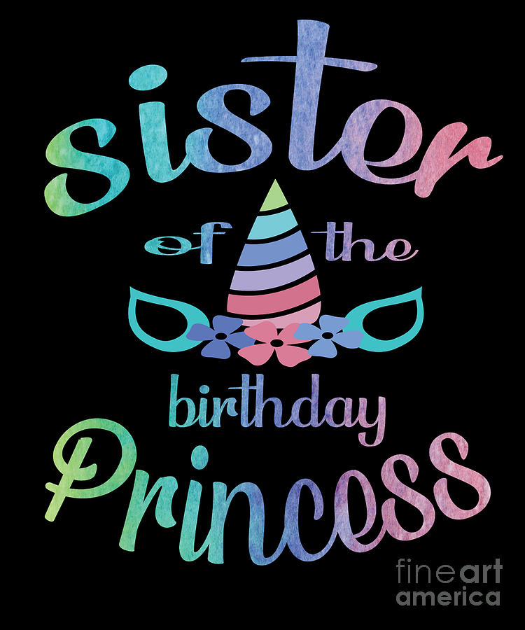 Cute Unicorn Sister Shirt Sister of the Birthday Girl Gift Digital Art ...