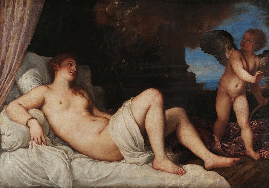 Titian Painting - Danae  #4 by Titian