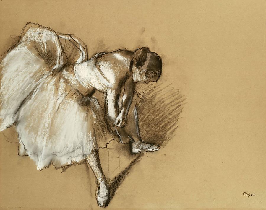 Edgar Degas Painting - Dancer Adjusting Her Shoe  #4 by Edgar Degas