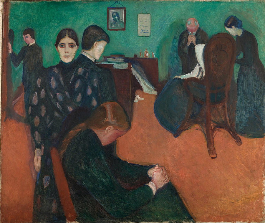 Edvard Munch Painting - Death in the Sickroom  #4 by Edvard Munch
