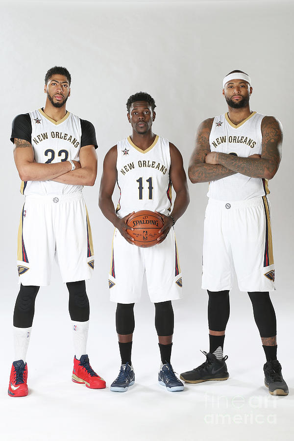 Demarcus Cousins, Jrue Holiday, and Anthony Davis Photograph by Layne Murdoch