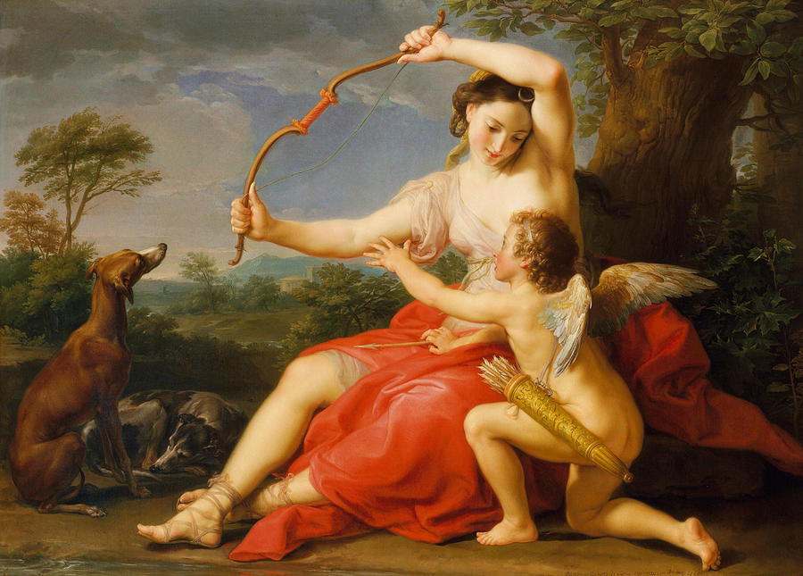Pompeo Batoni Painting - Diana and Cupid  #4 by Pompeo Batoni