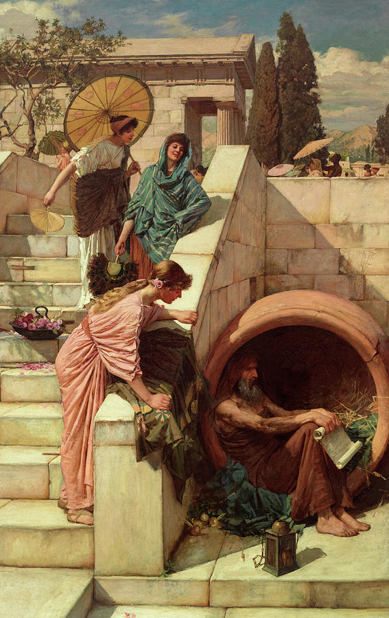 Greek Painting - Diogenes #4 by John William Waterhouse