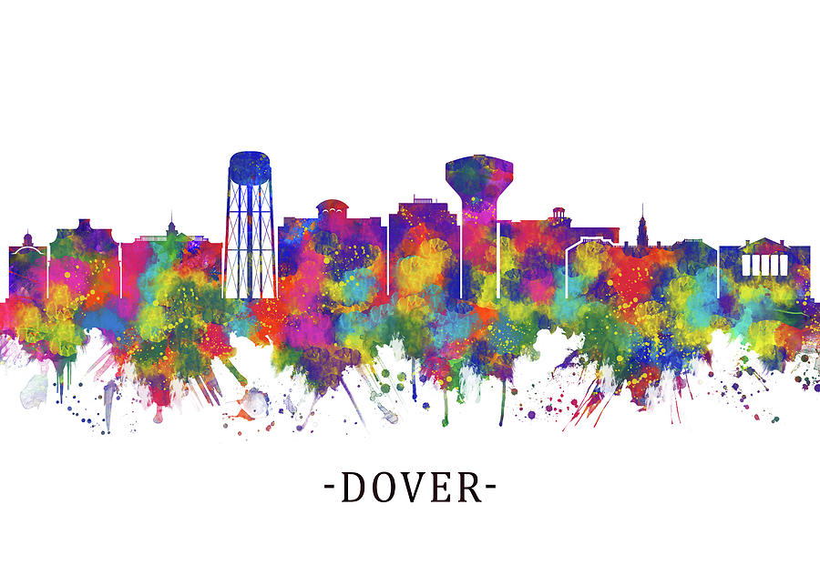 Dover Delaware Skyline #4 Mixed Media by NextWay Art - Pixels