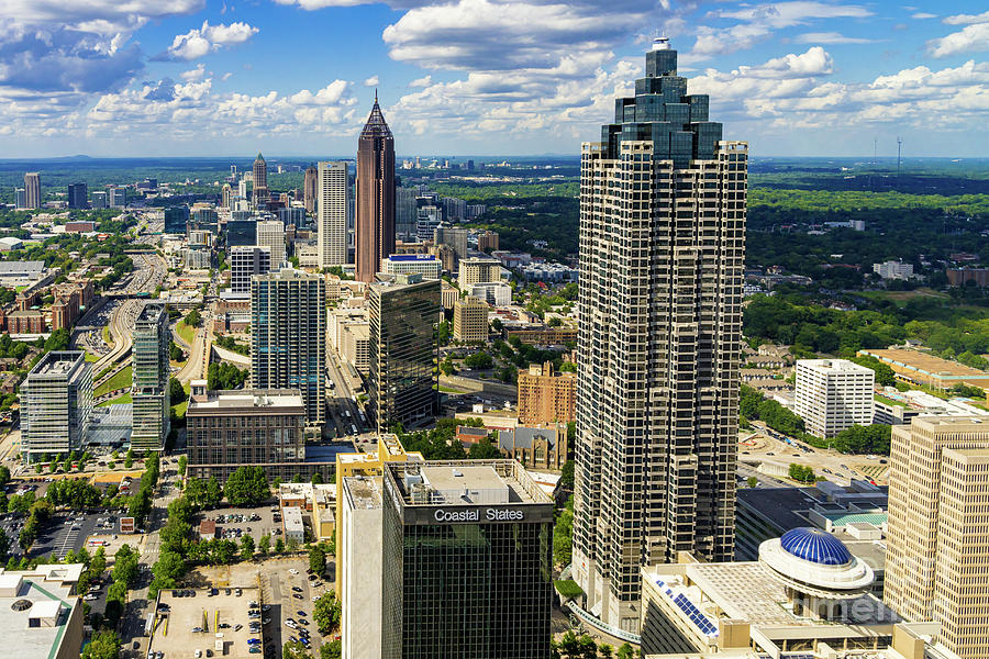 Downtown Atlanta GA Aerial View Photograph by The Photourist - Pixels