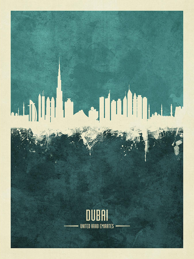 Dubai UAE Skyline #4 Digital Art by Michael Tompsett