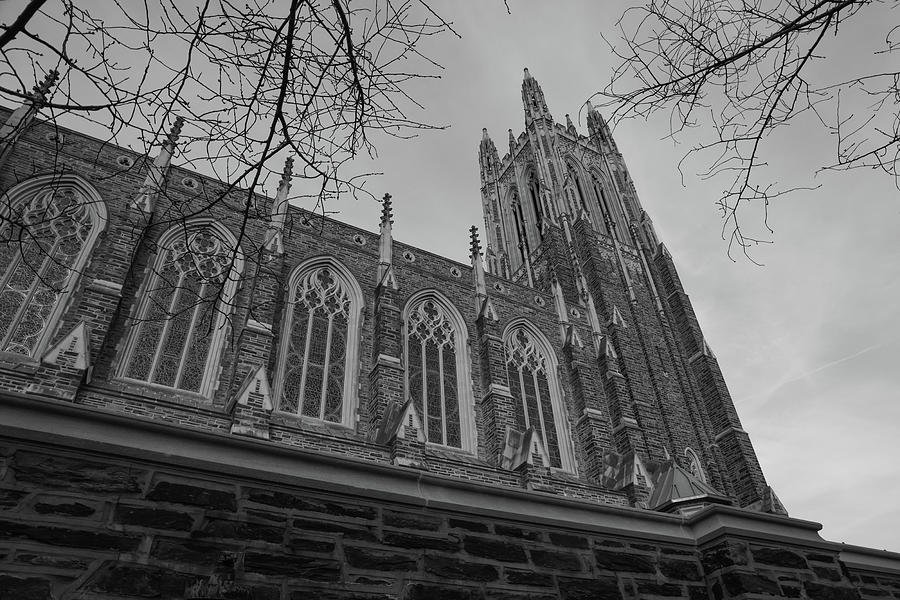 Duke University Chapel in black and white #4 Photograph by Eldon McGraw