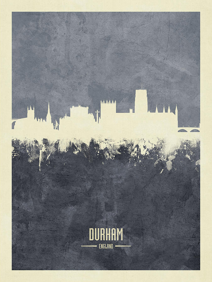 Durham Digital Art - Durham England Skyline #4 by Michael Tompsett