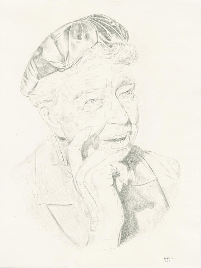 Eleanor Roosevelt Drawing by Dennis Larson
