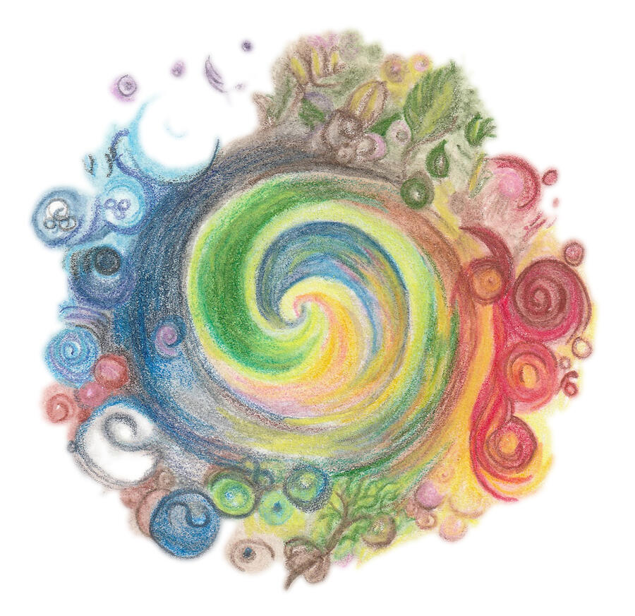 Abstract Drawing - 4 Elements by Christine Migala