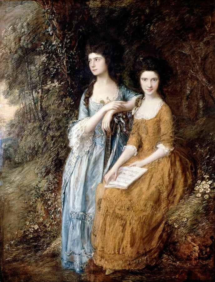 Elizabeth and Mary Linley  #5 Painting by Thomas Gainsborough