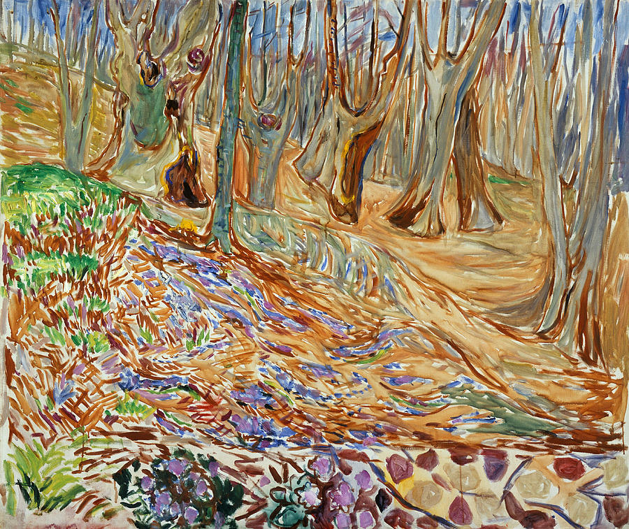Edvard Munch Painting - Elm Forrest in Spring  #4 by Edvard Munch