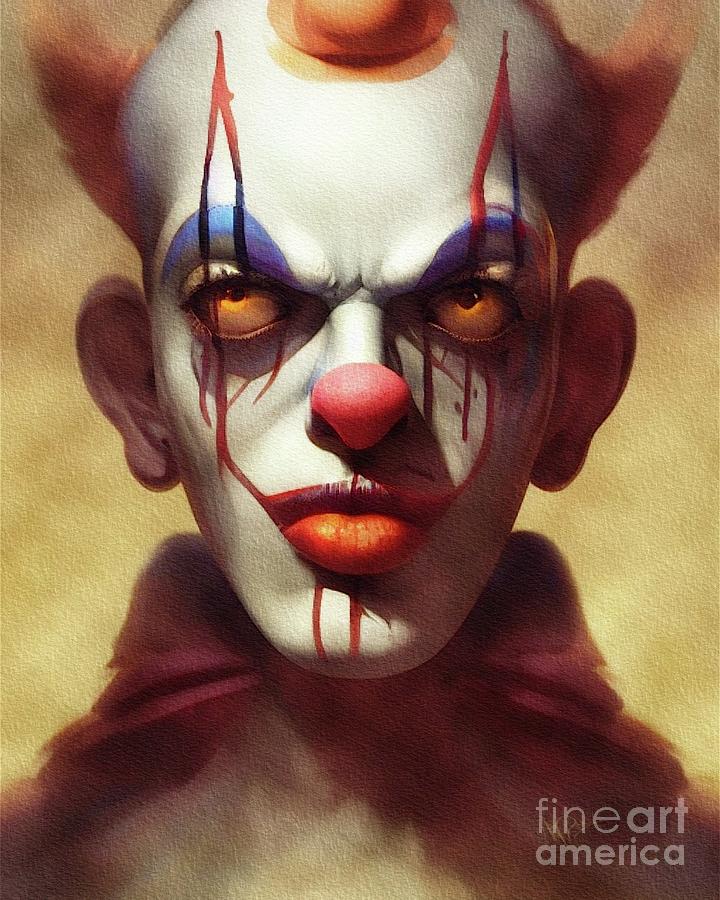 scary clown face paintings