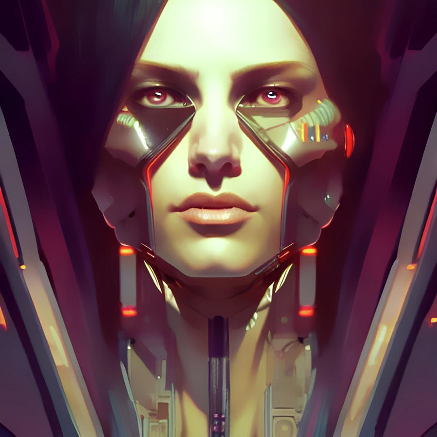 Face Of A Cyberpunk Woman Digital Art By Alessandro Della Torre Fine Art America 1809