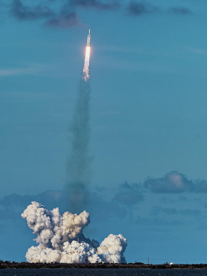 Falcon Heavy Test Flight #4 Photograph by Ron Dubin