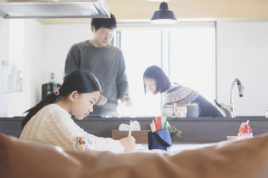 Family in the living room at home #4 Photograph by Kohei_hara