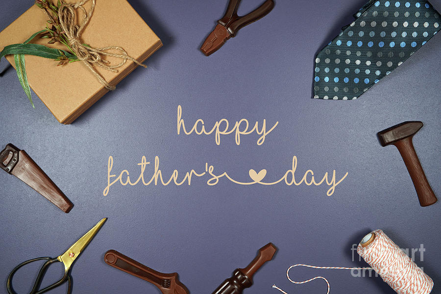 Fathers Day or masculine birthday theme flatlay background. #4 Photograph by Milleflore Images