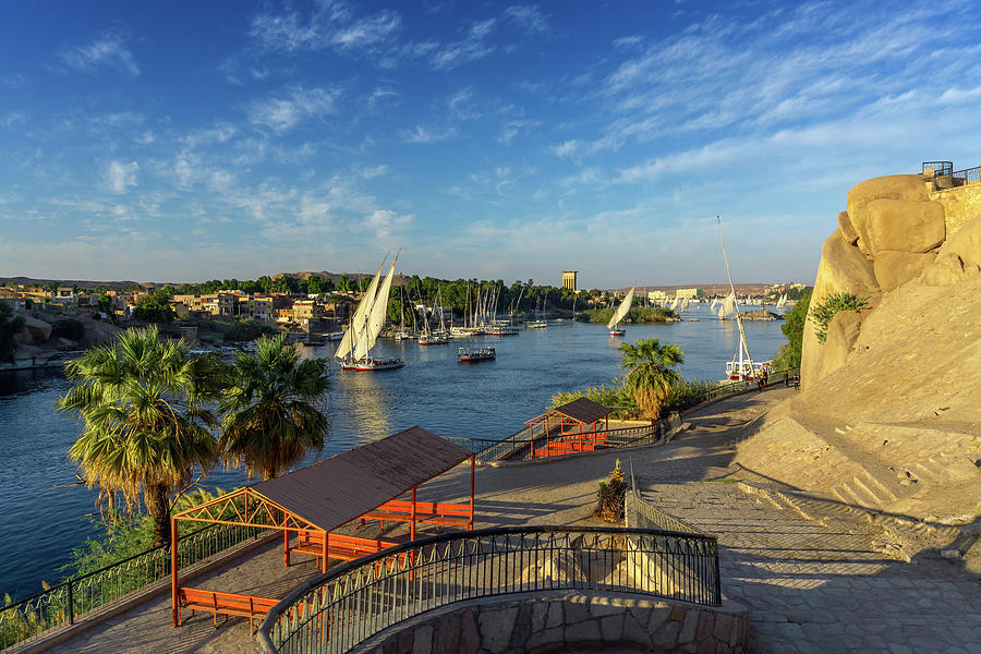 felucca boats on Nile river in Aswan #4 Photograph by Mikhail Kokhanchikov