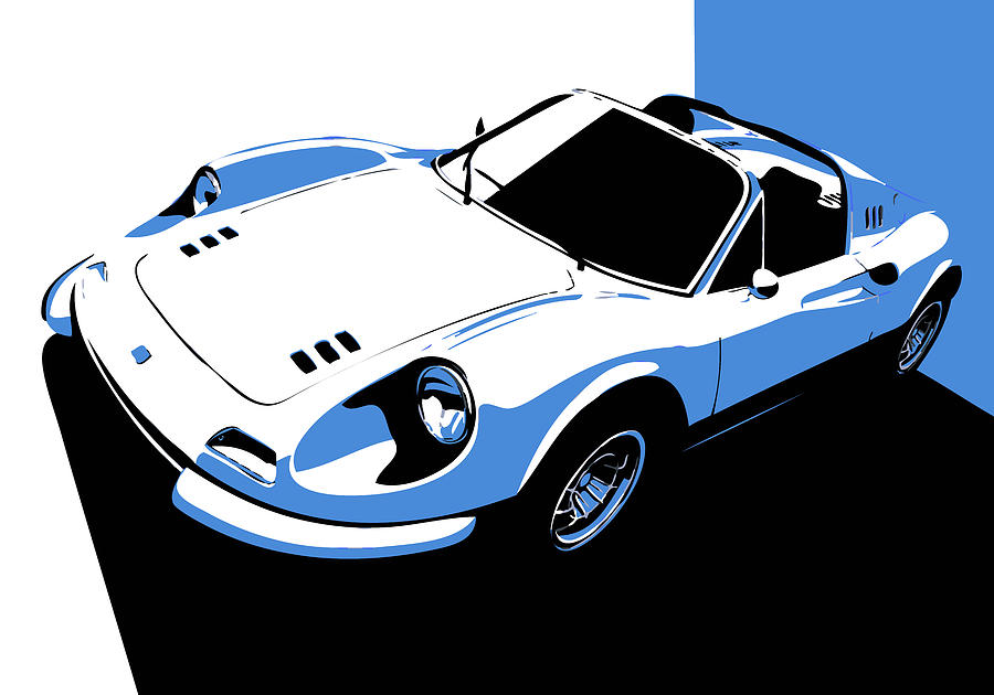 Car Digital Art - Ferrari Dino - Classic Italian Sports Car #4 by Thespeedart