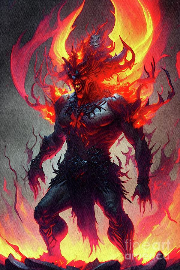 Fire Demon Painting by Sarah Kirk - Fine Art America