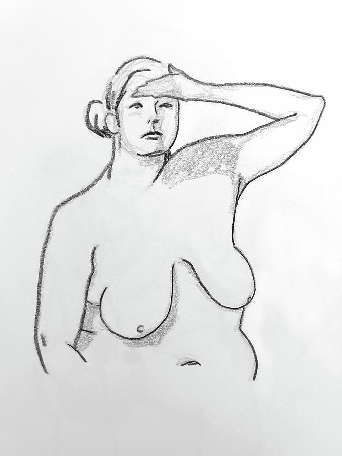 Five Minute Figure Drawing #4 Drawing by Jean Haynes
