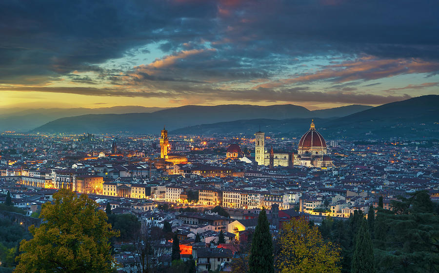 Firenze Panorama after Sunset Photograph by Stefano Orazzini