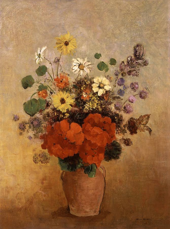 Odilon Redon Painting - Flowers in a Vase  #4 by Odilon Redon