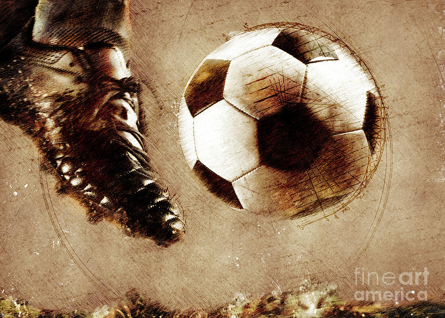 Football player sport art #football #soccer #4 Digital Art by Justyna Jaszke JBJart