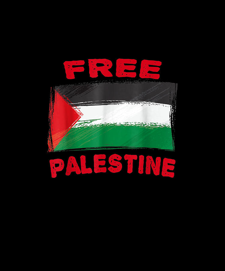 Free Palestine Flag I Love Palestine Gaza Palestinian Flag Drawing by