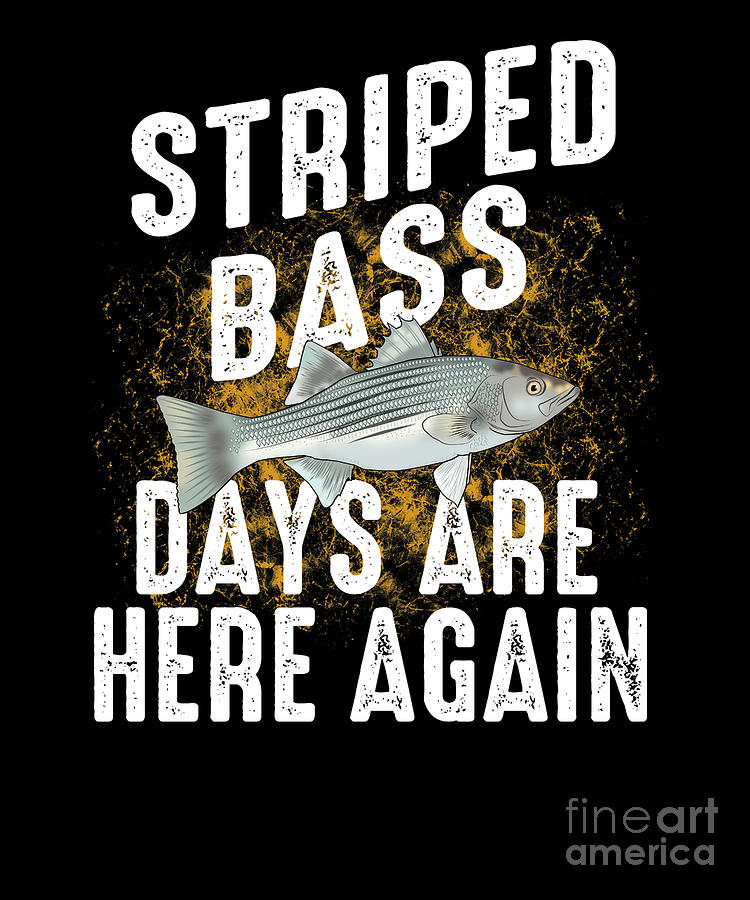 Funny Striped Bass Fishing Freshwater Fish Gift #4 Digital Art by