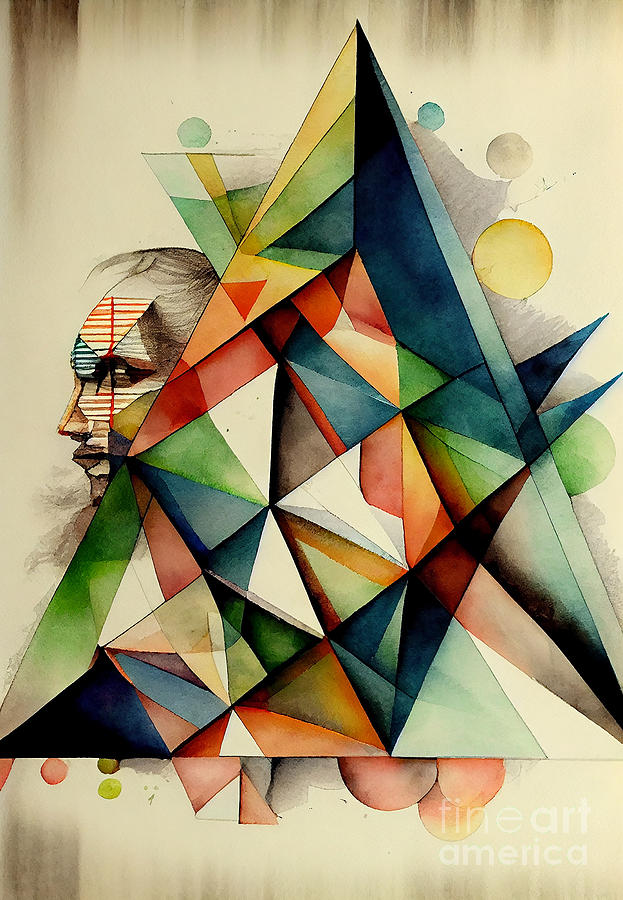 Geometric Watercolor Digital Art