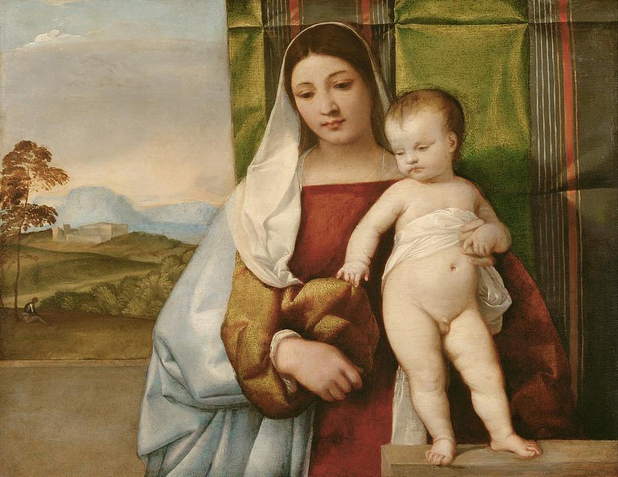 Gipsy Madonna  #4 Painting by Titian