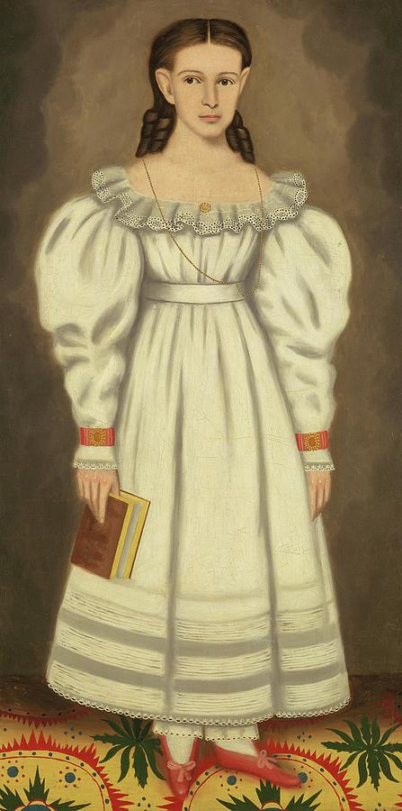 Girl of the Bangs-Phelps Family #5 Painting by Erastus Salisbury Field