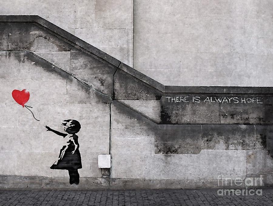 Banksy Mixed Media - Girl with Balloon #4 by Banksy