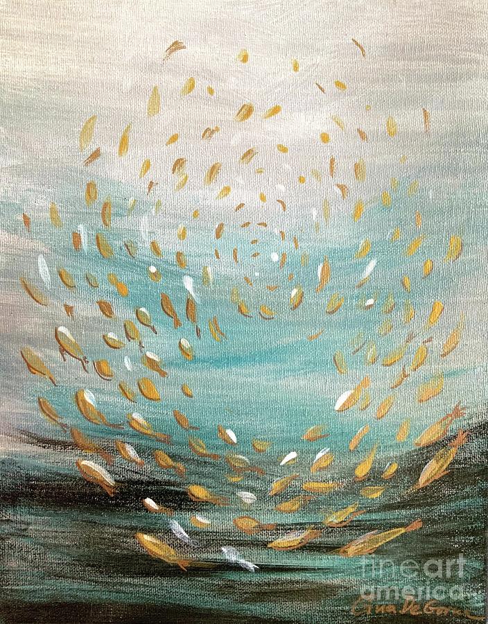 Gold Fish #4 Painting by Gina De Gorna