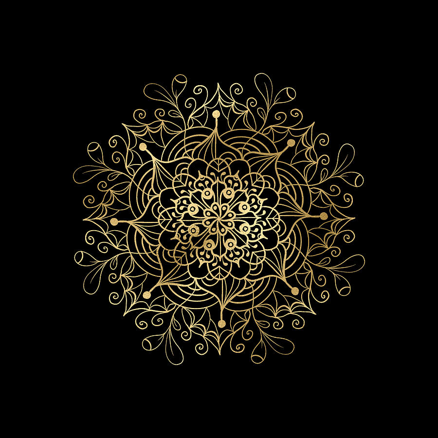 Golden Mandala #4 Digital Art by Sambel Pedes