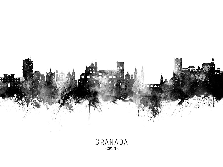 Granada Spain Skyline #4 Digital Art by Michael Tompsett