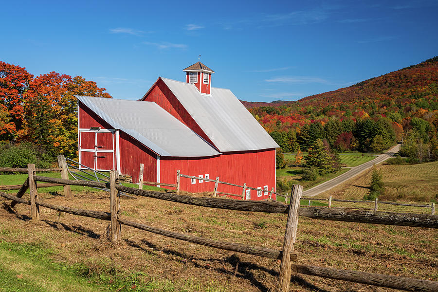 Grandview Farm barn with fall colors in Vermont Photograph by Steven ...