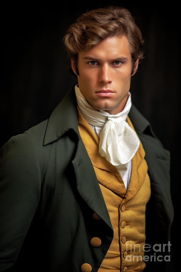 Handsome Regency Man Portrait #4 Digital Art by Lee Avison