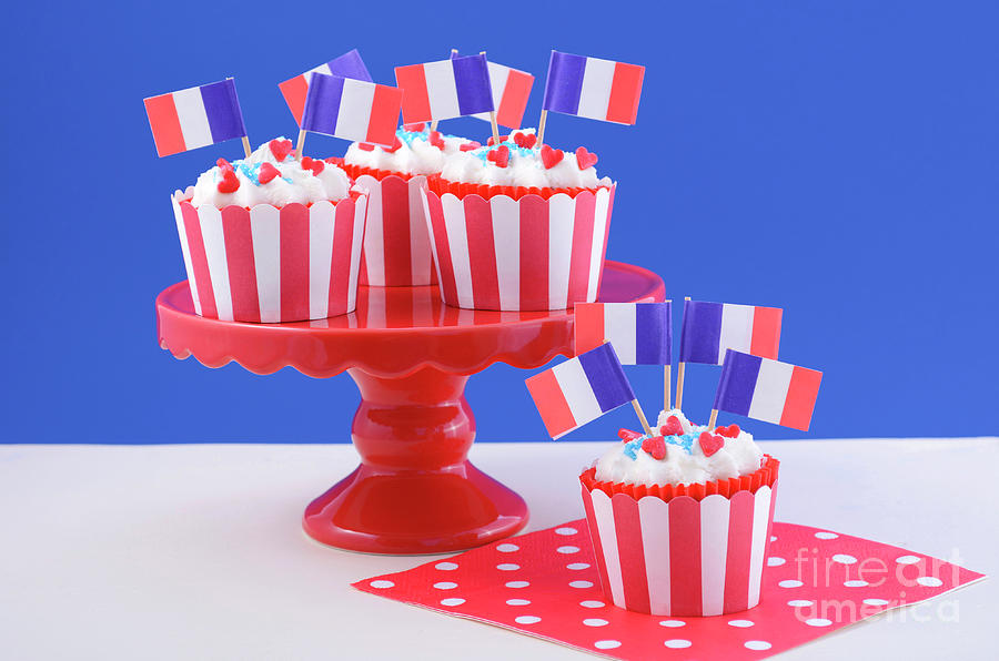 Happy Bastille Day cupcakes. Photograph by Milleflore Images - Fine Art