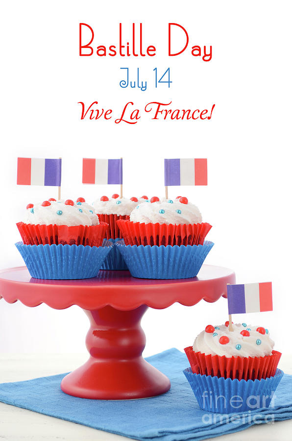 Happy Bastille Day Party Cupcakes Photograph by Milleflore Images