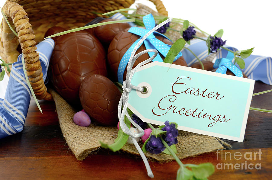 Happy Easter chocolate eggs  #4 Photograph by Milleflore Images