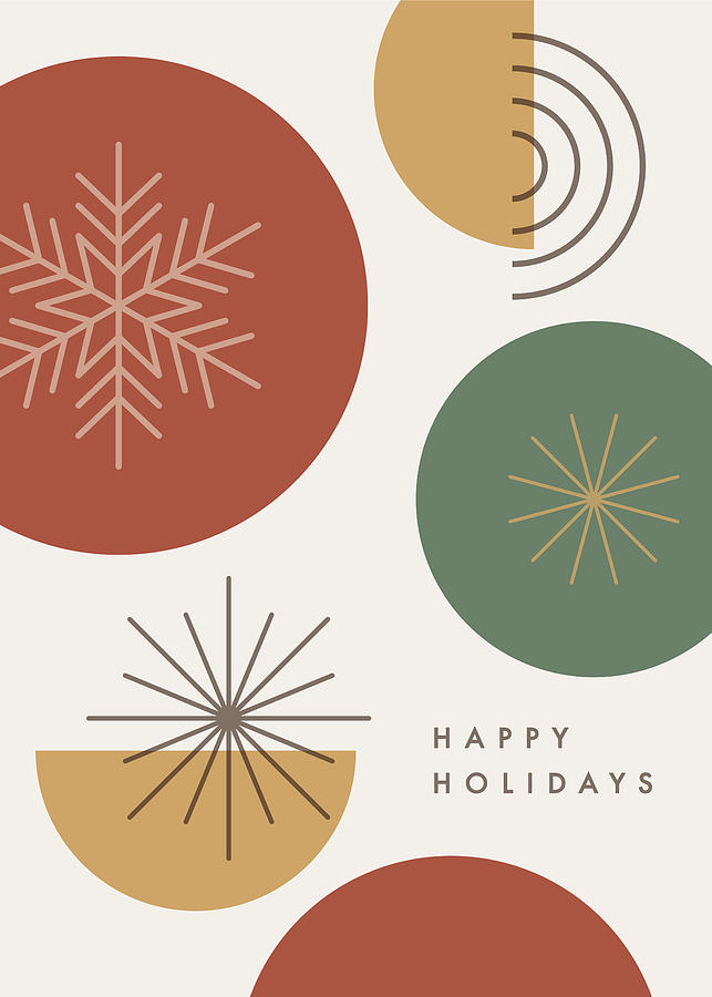 Happy holidays card with modern geometric background. #4 Drawing by Discan
