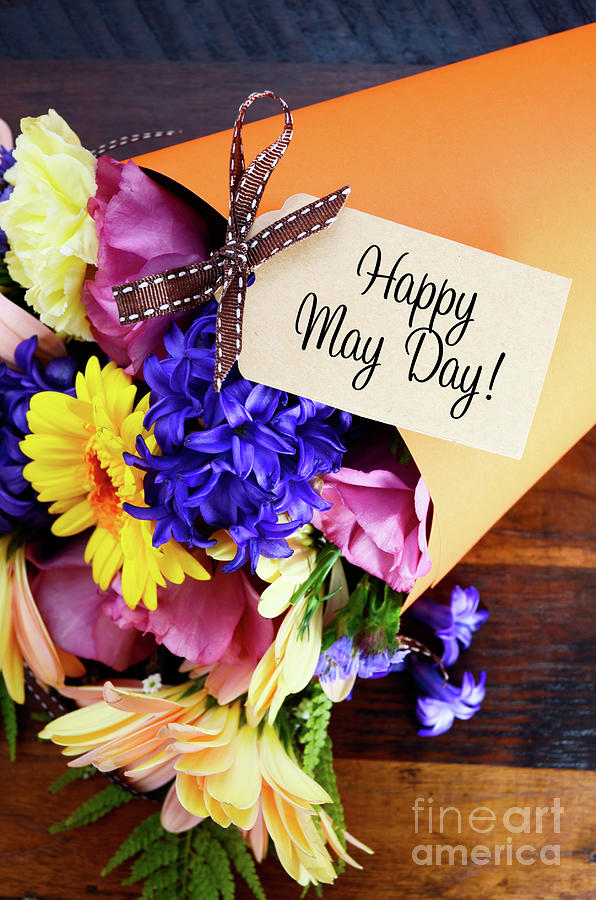 Happy May Day traditional gift of Spring Flowers.  #4 Photograph by Milleflore Images