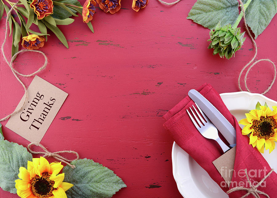 Happy Thanksgiving background with decorated borders. Photograph by ...