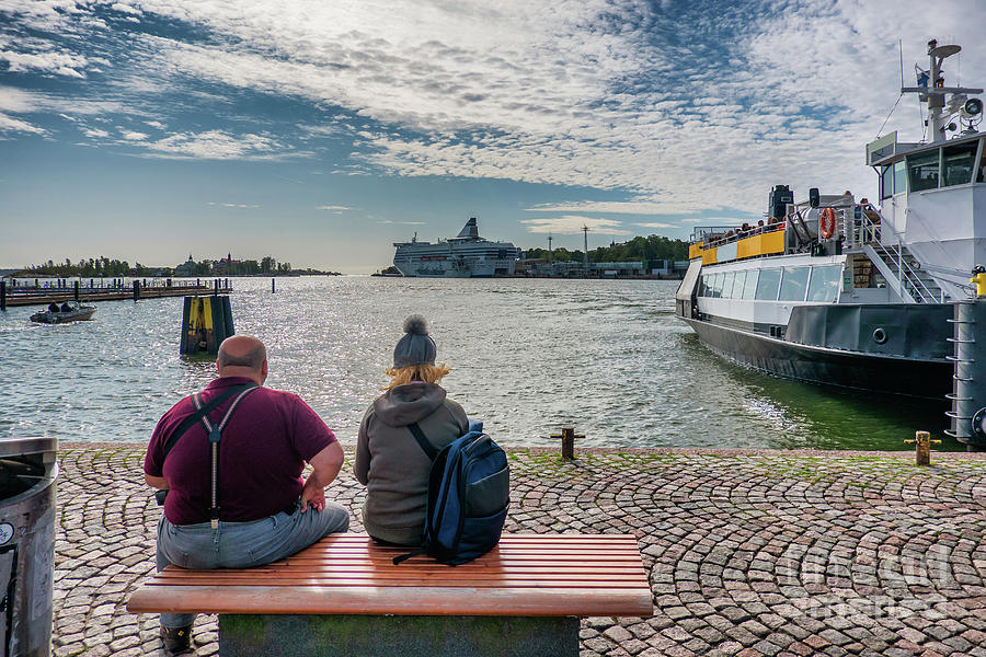 Harbor With Ferries In Helsinki, Capital Of Finland Photograph