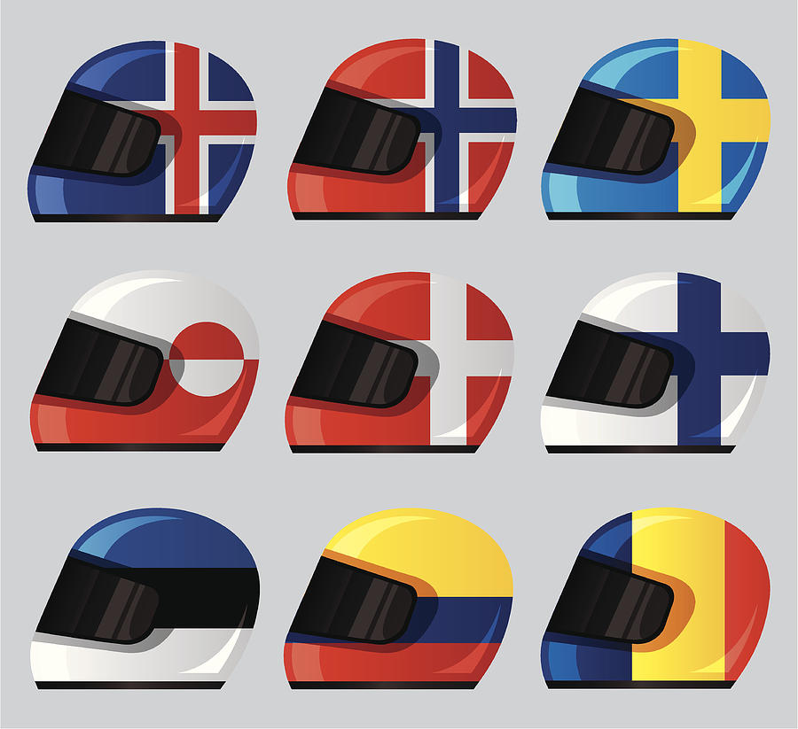 Helmet National Flag Icon #4 Drawing by Sorbetto